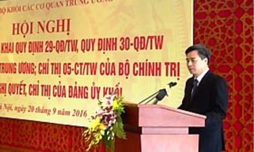 Đảng bộ Khối Các cơ quan Trung ương quán triệt, triển khai quy định thi hành Điều lệ Đảng và các nghị quyết, chỉ thị của Đảng ủy Khối